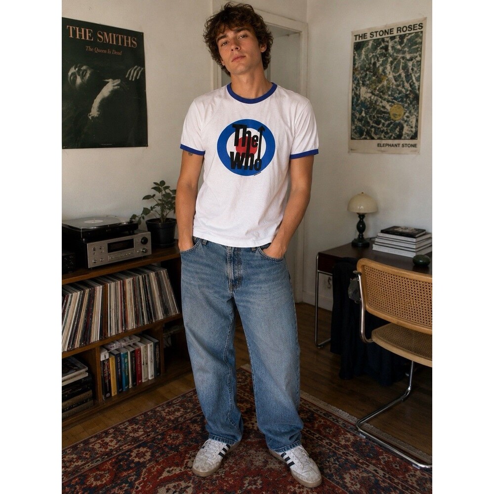 Vintage The Who 2003 Mod Target Logo Ringer Rock Band T Shirt USA Made Medium